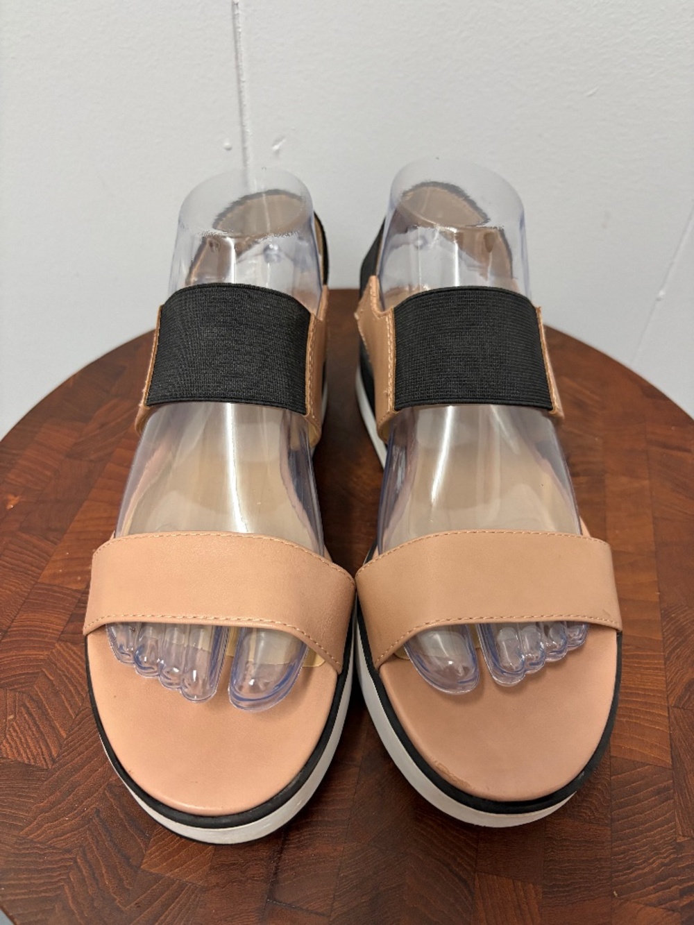 Naturalizer Carys Platform Sandals Beige/Black Women's 7.5
